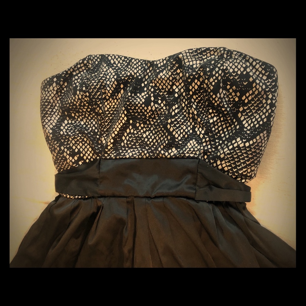 Charlotte Russe Black and Silver Peplum Dress